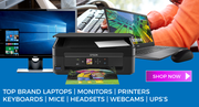 Top Brand Laptops, Monitors, Printers, Keyboards, Mice, Headsets, Webcams, UPS's