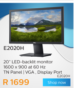 Dell 20" LED-Backlit Monitor E2020H