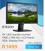 Dell 19" LED-Backlit Monitor E1920H