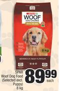 Spar Woof Dog Food (Selected Excl. Puppy)-8kg Each