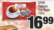 Spar Tagless Tea Bags-100's