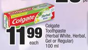 Colgate Toothpaste (Herbal White, Herbal Gel Or Regular)-100ml Each