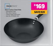 Mainstays 30cm Carbon Steel Wok