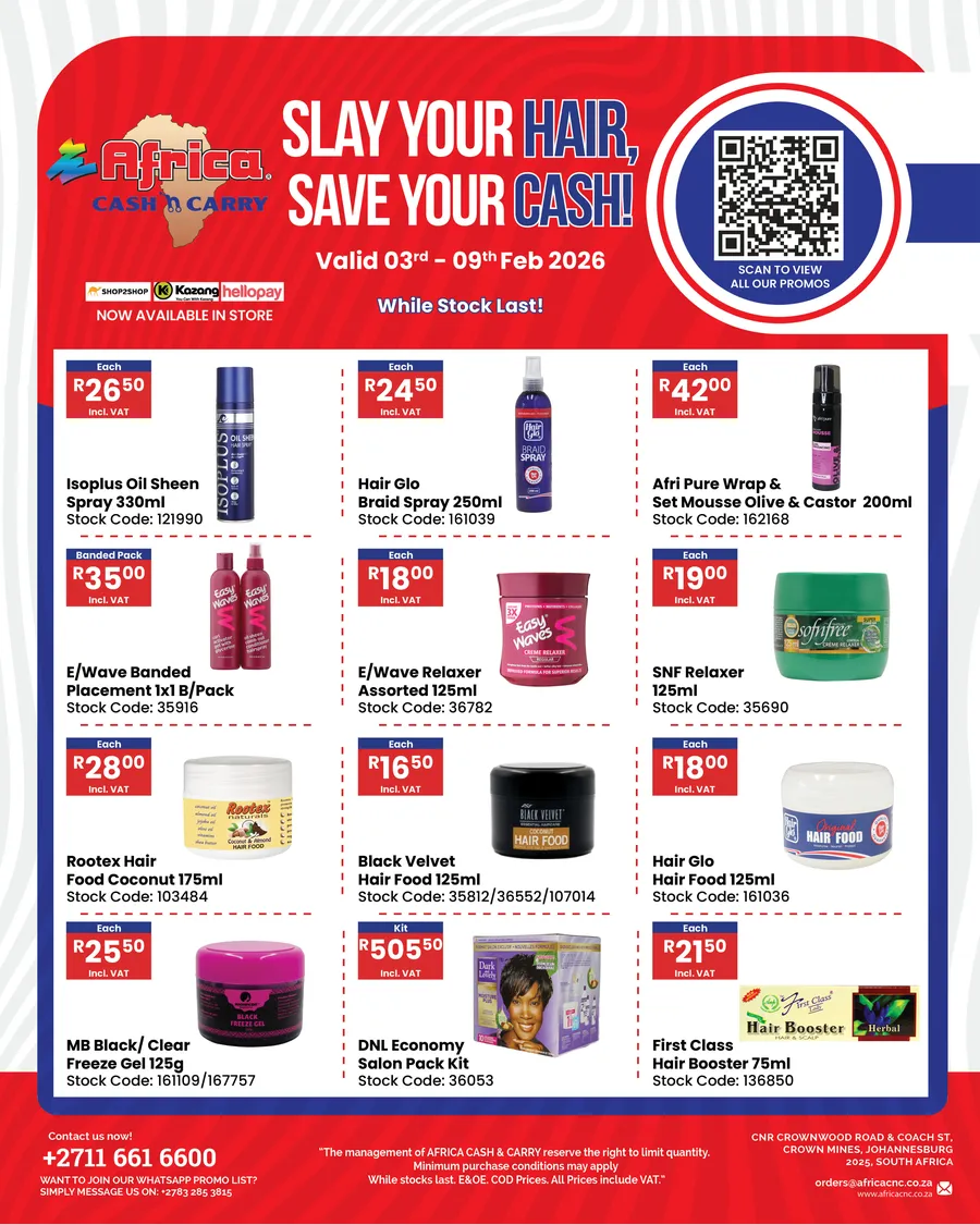 Africa Cash & Carry : Slay Your Hair, Save Your Cash! (03 February - 09 February 2026)