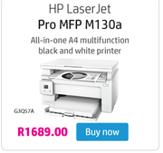 HP Laser Jet Pro MFP M130a All In One A4 Multifunction Black & White Printer