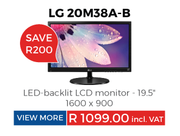 LG 19.5" LED Backlit LCD Monitor 20M38A-B