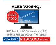 Acer 19.5" LED Backlit LCD Monitor V206HQL