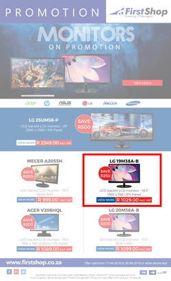 First Shop : Monitors On Promotion (17 April - 30 April 2018), page 1