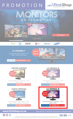 First Shop : Monitors On Promotion (17 April - 30 April 2018), page 1