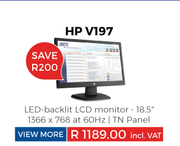 HP 18.5" LED Backlit LCD Monitor V197