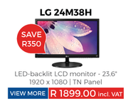 LG 23.6" LED Backlit LCD Monitor 24M38H