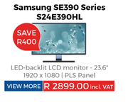 Samsung SE390 Series 23.6" LED Backlit LCD Monitor S24E390HL