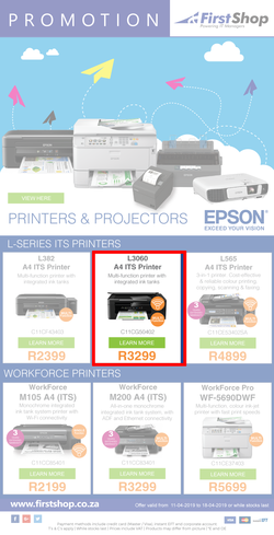 First Shop : Epson Printers & Projectors (11 Apr - 18 Apr 2019), page 1