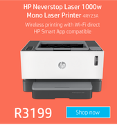 HP Neverstop Laser 1000w Mono Laser Printer 4RY23A