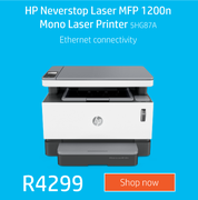 HP Neverstop Laser MFP 1200n Mono Laser Printer 5HG87A