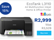 Epson Eco Tank L3110 A4 Multifunction Inkjet Home & Office Printer