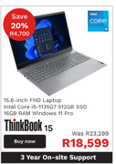 Lenovo ThinkBook 15 16GB Laptop