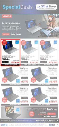 First Shop : Lenovo Laptops (06 April - 13 April 2023), page 1