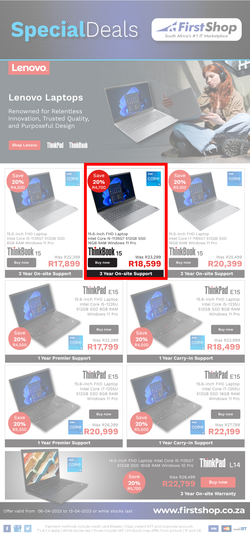 First Shop : Lenovo Laptops (06 April - 13 April 2023), page 1