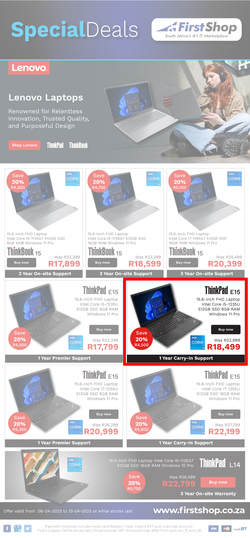 First Shop : Lenovo Laptops (06 April - 13 April 2023), page 1