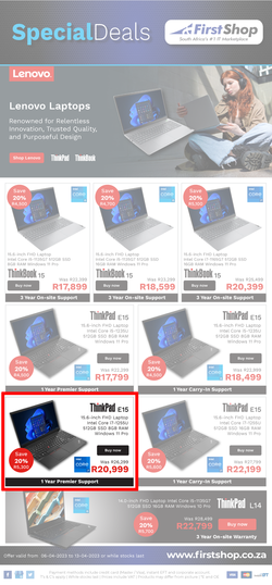 First Shop : Lenovo Laptops (06 April - 13 April 2023), page 1