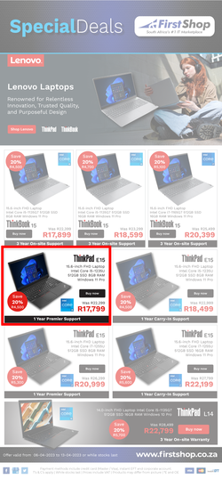 First Shop : Lenovo Laptops (06 April - 13 April 2023), page 1