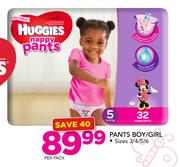 Huggies Pants Boy/Girl Sizes 3/4/5/6-Per Pack