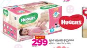 Huggies Gold Megabox Boys/Girls Size 3-144's/Size 4-120's/Size 4+ -108's/Size 5-100's-Per Pack