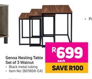 Genoa Nesting Table Set Of 3 (Walnut)-Each