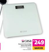 Casa Electronic Round Glass Scale (White)