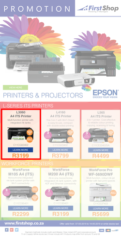 First Shop : Epson Promo (7 May - 14 May 2019), page 1
