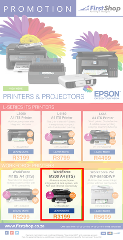 First Shop : Epson Promo (7 May - 14 May 2019), page 1