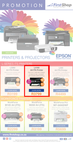 First Shop : Epson Promo (7 May - 14 May 2019), page 1