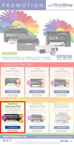 First Shop : Epson Promo (7 May - 14 May 2019), page 1