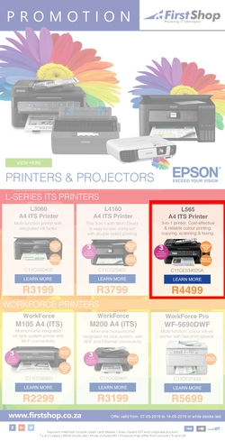 First Shop : Epson Promo (7 May - 14 May 2019), page 1