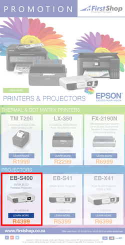 First Shop : Epson Promo (7 May - 14 May 2019), page 2