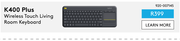 Logitech K400 Plus Wireless Touch Living Room Keyboard 920-007145
