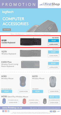 First Shop : Logitech Promotion (28 May - 4 June 2019) , page 1