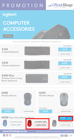 First Shop : Logitech Promotion (28 May - 4 June 2019) , page 1