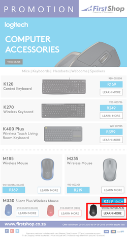 First Shop : Logitech Promotion (28 May - 4 June 2019) , page 1