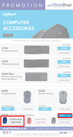 First Shop : Logitech Promotion (28 May - 4 June 2019) , page 1