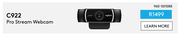 Logitech C922 Pro Stream Webcam 960-001088