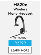 Logitech H820e Wireless Mono Headset 981-000512