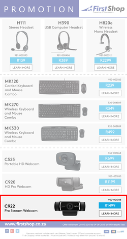 First Shop : Logitech Promotion (28 May - 4 June 2019) , page 2