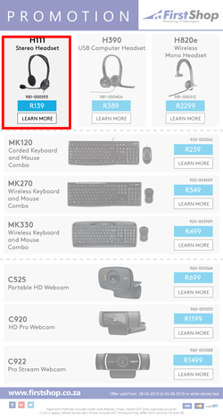 First Shop : Logitech Promotion (28 May - 4 June 2019) , page 2