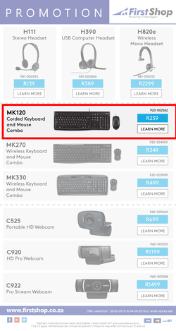 First Shop : Logitech Promotion (28 May - 4 June 2019) , page 2