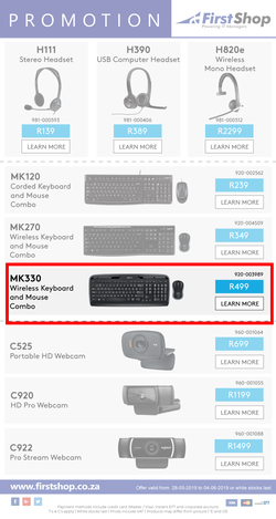 First Shop : Logitech Promotion (28 May - 4 June 2019) , page 2