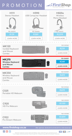First Shop : Logitech Promotion (28 May - 4 June 2019) , page 2
