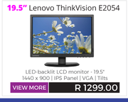 Lenovo 19.5" LED Backlit LCD Monitor E2054