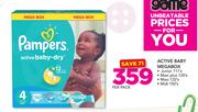Pampers Active Baby Megabox Junior 111's/Maxi Plus 120's/Maxi 132's/Midi 150's-Per Pack